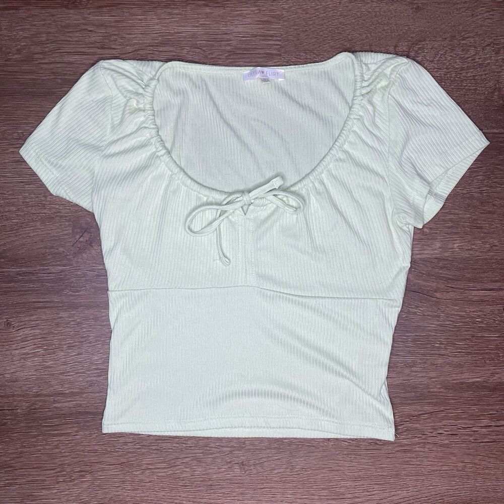 Lime Green Tie Front Top size M